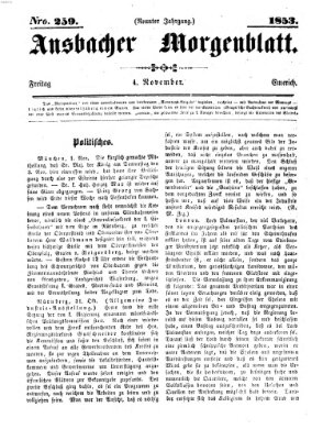 Ansbacher Morgenblatt Freitag 4. November 1853
