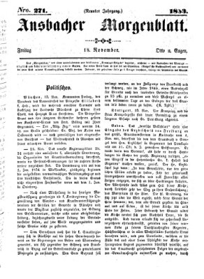 Ansbacher Morgenblatt Freitag 18. November 1853