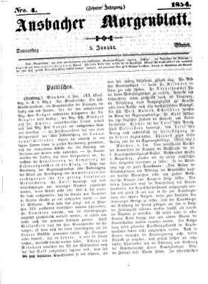 Ansbacher Morgenblatt Donnerstag 5. Januar 1854