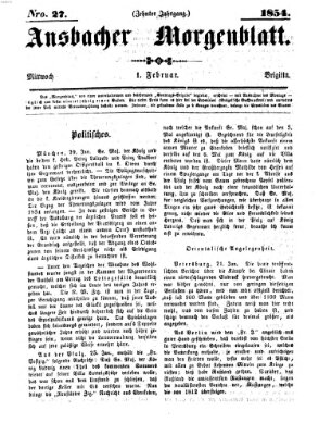 Ansbacher Morgenblatt Mittwoch 1. Februar 1854