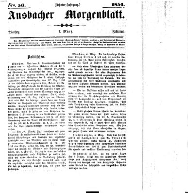 Ansbacher Morgenblatt Dienstag 7. März 1854