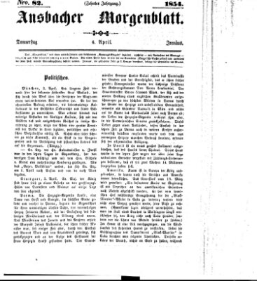Ansbacher Morgenblatt Donnerstag 6. April 1854