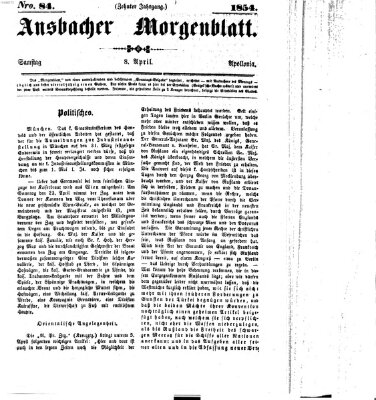 Ansbacher Morgenblatt Samstag 8. April 1854