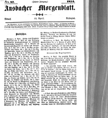 Ansbacher Morgenblatt Mittwoch 12. April 1854