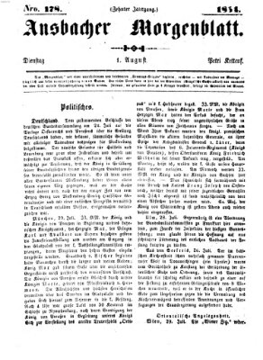 Ansbacher Morgenblatt Dienstag 1. August 1854
