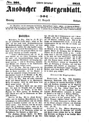 Ansbacher Morgenblatt Sonntag 27. August 1854