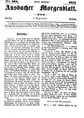 Ansbacher Morgenblatt Dienstag 5. September 1854