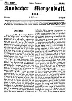 Ansbacher Morgenblatt Sonntag 8. Oktober 1854