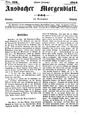 Ansbacher Morgenblatt Sonntag 19. November 1854