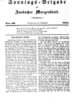 Ansbacher Morgenblatt Sonntag 24. September 1854