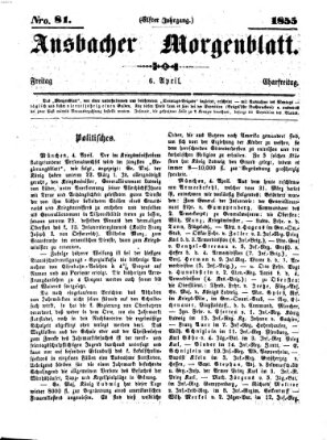 Ansbacher Morgenblatt Freitag 6. April 1855