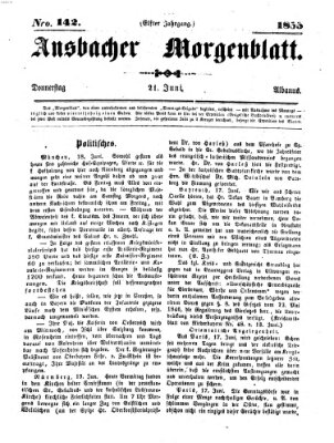 Ansbacher Morgenblatt Donnerstag 21. Juni 1855