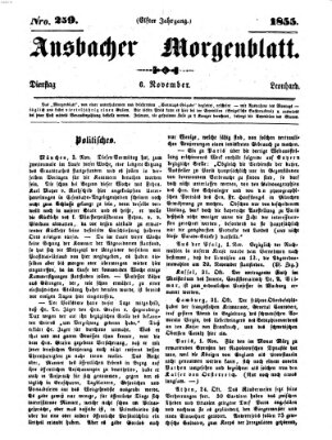 Ansbacher Morgenblatt Dienstag 6. November 1855