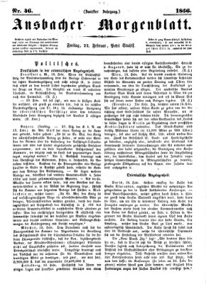 Ansbacher Morgenblatt Freitag 22. Februar 1856