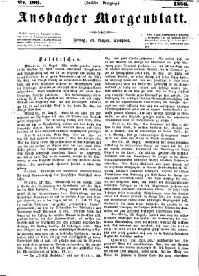 Ansbacher Morgenblatt Freitag 22. August 1856