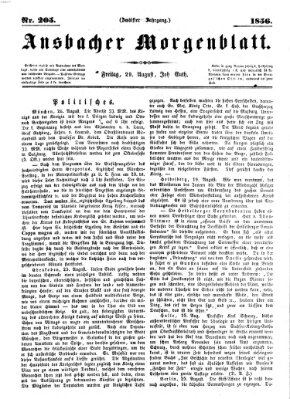 Ansbacher Morgenblatt Freitag 29. August 1856