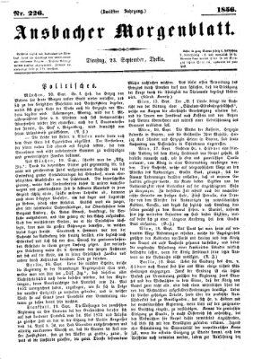 Ansbacher Morgenblatt Dienstag 23. September 1856