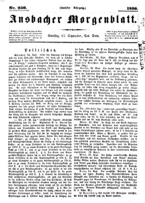 Ansbacher Morgenblatt Samstag 27. September 1856