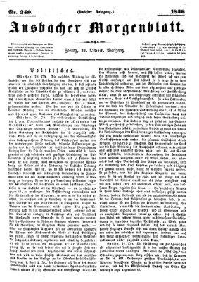 Ansbacher Morgenblatt Freitag 31. Oktober 1856