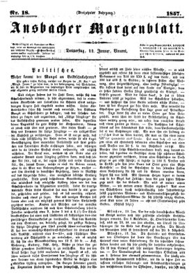 Ansbacher Morgenblatt Donnerstag 22. Januar 1857