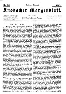 Ansbacher Morgenblatt Donnerstag 5. Februar 1857