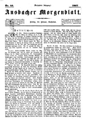 Ansbacher Morgenblatt Freitag 20. Februar 1857