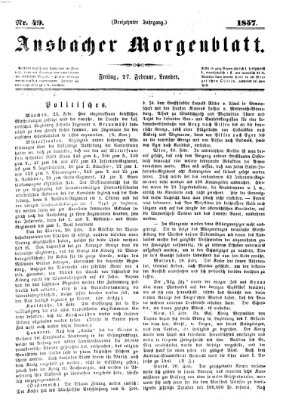 Ansbacher Morgenblatt Freitag 27. Februar 1857