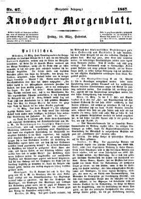 Ansbacher Morgenblatt Freitag 20. März 1857