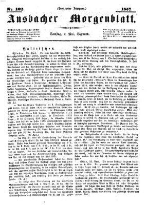 Ansbacher Morgenblatt Samstag 2. Mai 1857