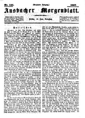 Ansbacher Morgenblatt Freitag 19. Juni 1857