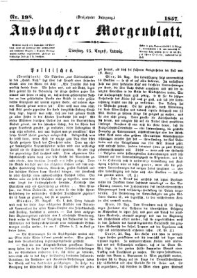 Ansbacher Morgenblatt Dienstag 25. August 1857