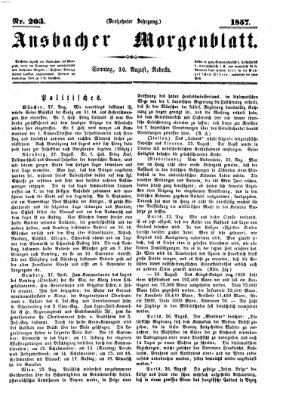 Ansbacher Morgenblatt Sonntag 30. August 1857