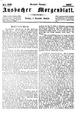Ansbacher Morgenblatt Dienstag 3. November 1857