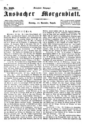 Ansbacher Morgenblatt Sonntag 15. November 1857