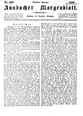 Ansbacher Morgenblatt Samstag 19. Dezember 1857