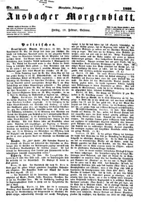 Ansbacher Morgenblatt Freitag 19. Februar 1858