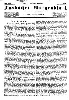 Ansbacher Morgenblatt Dienstag 20. April 1858