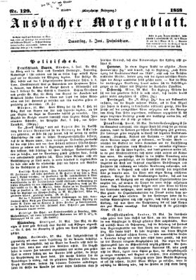 Ansbacher Morgenblatt Donnerstag 3. Juni 1858