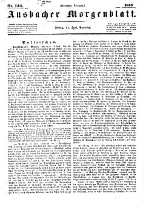 Ansbacher Morgenblatt Freitag 11. Juni 1858