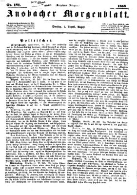 Ansbacher Morgenblatt Dienstag 3. August 1858