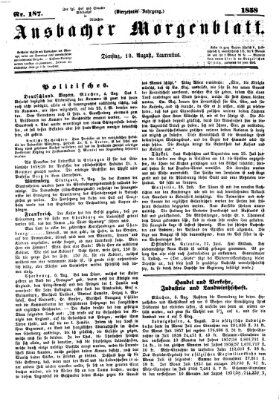 Ansbacher Morgenblatt Dienstag 10. August 1858