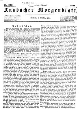 Ansbacher Morgenblatt Mittwoch 6. Oktober 1858