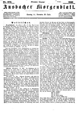 Ansbacher Morgenblatt Sonntag 21. November 1858