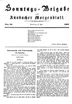 Ansbacher Morgenblatt Sonntag 13. Juni 1858