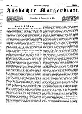 Ansbacher Morgenblatt Donnerstag 6. Januar 1859
