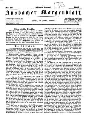 Ansbacher Morgenblatt Samstag 22. Januar 1859