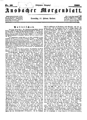 Ansbacher Morgenblatt Donnerstag 17. Februar 1859