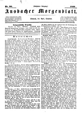 Ansbacher Morgenblatt Mittwoch 20. April 1859
