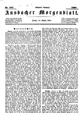 Ansbacher Morgenblatt Freitag 12. August 1859