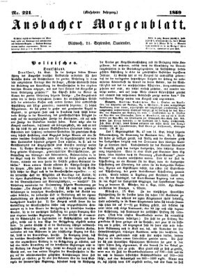 Ansbacher Morgenblatt Mittwoch 21. September 1859